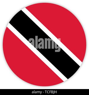 Einfache runde Flagge von Trinidad und Tobago. Für ihr Design Vorlage. Für Ihr Design Template Stock Vektor