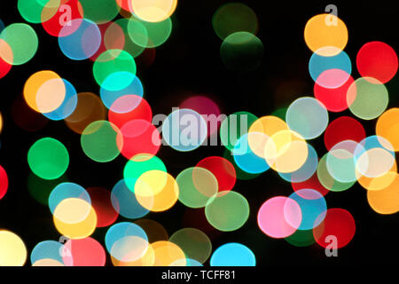Urlaub nacht Hintergrund mit bunten unfocused leuchtet Stockfoto