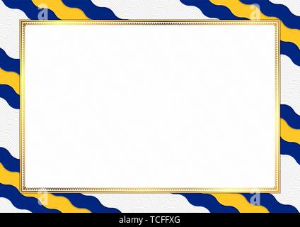 Grenze gemacht mit Barbados nationalen Farben. Vorlage Elemente für Ihr Zertifikat und Diplom. Horizontale Ausrichtung. Vektor Stock Vektor