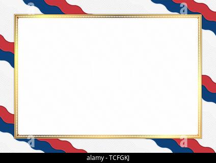 Grenze mit Serbien nationalen Farben. Vorlage Elemente für Ihr Zertifikat und Diplom. Horizontale Ausrichtung. Vektor Stock Vektor