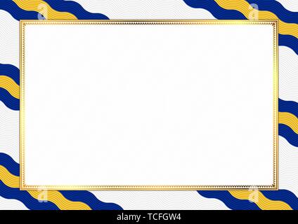 Grenze gemacht mit Barbados nationalen Farben. Vorlage Elemente für Ihr Zertifikat und Diplom. Horizontale Ausrichtung. Vektor Stock Vektor