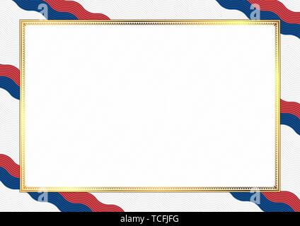 Grenze mit Serbien nationalen Farben. Vorlage Elemente für Ihr Zertifikat und Diplom. Horizontale Ausrichtung. Vektor Stock Vektor