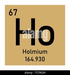 Abbildung des Periodensystems Holmium chemischen Symbol Stock Vektor