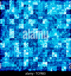 Grunge Hintergrund mit blauen abstrakte Schachbrettmuster Stockfoto