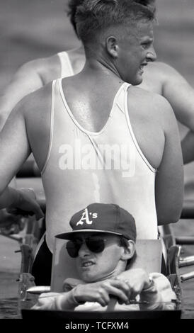Rudern Henley Regatta Juli 1990 Cox Sie suchen Foto von Tony Henshaw Stockfoto