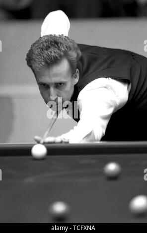 World Snooker Championship 1990 Terry Griffiths Foto von Tony Henshaw Stockfoto