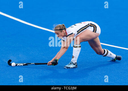 London, Großbritannien. 07 Jun, 2019. Viktoria Huse (GER) in Aktion während der Fih-Pro League Match zwischen England vs Deutschland (Männer) an Lea Valley Hockey und Tennis Center am Freitag, Juni 07, 2019 in London, England. (Nur redaktionelle Nutzung, eine Lizenz für die gewerbliche Nutzung erforderlich. Keine Verwendung in Wetten, Spiele oder einer einzelnen Verein/Liga/player Publikationen. Credit: Taka Wu/Alamy leben Nachrichten Stockfoto