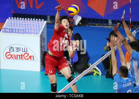 Musashino Wald Sport Plaza, Tokio, Japan. 7. Juni 2019. Yuki Ishikawa (JPN), 7. JUNI 2019 - Volleyball: FIVB Volleyball Nationen Liga 2019 Männer in Tokio zwischen Japan 3-0 Argentinien an der Musashino Wald Sport Plaza, Tokio, Japan. Credit: YUTAKA/LBA SPORT/Alamy leben Nachrichten Stockfoto