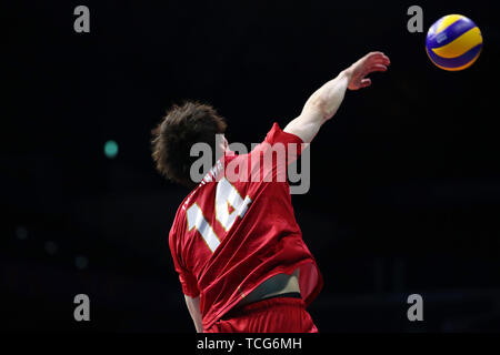 Musashino Wald Sport Plaza, Tokio, Japan. 7. Juni 2019. Yuki Ishikawa (JPN), 7. JUNI 2019 - Volleyball: FIVB Volleyball Nationen Liga 2019 Männer in Tokio zwischen Japan 3-0 Argentinien an der Musashino Wald Sport Plaza, Tokio, Japan. Credit: YUTAKA/LBA SPORT/Alamy leben Nachrichten Stockfoto