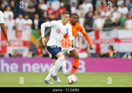 Guimaraes, Portugal. 6. Juni, 2019. Ross Barkley (ENG) Fußball: UEFA Nationen League Halbfinale zwischen Niederlande 3-1 England Match im Estadio Don Afonso Henriques in Guimaraes, Portugal. Credit: mutsu Kawamori/LBA/Alamy leben Nachrichten Stockfoto