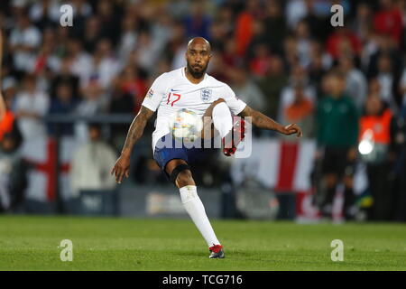 Guimaraes, Portugal. 6. Juni, 2019. Fabian Delph (ENG) Fußball: UEFA Nationen League Halbfinale zwischen Niederlande 3-1 England Match im Estadio Don Afonso Henriques in Guimaraes, Portugal. Credit: mutsu Kawamori/LBA/Alamy leben Nachrichten Stockfoto