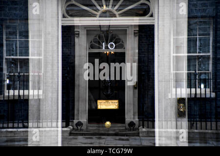 Peking, China. 7. Juni 2019. Foto am 7. Juni 2019 zeigt 10 Downing Street in London, Großbritannien. Credit: Alberto Pezzali/Xinhua/Alamy leben Nachrichten Stockfoto