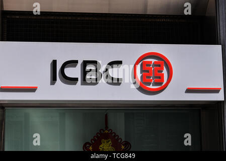 Mailand, Italien. 8. Juni 2019. Die industrielle und kommerzielle Bank of China (ICBC) Logo. Credit: Diego Puletto/SOPA Images/ZUMA Draht/Alamy leben Nachrichten Stockfoto