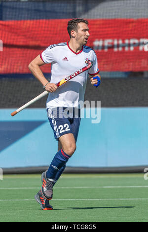 Eindhoven, Niederlande. 02 Juni, 2019. EINDHOVEN, 02-06-2019, Hockey Pro League 2019 Männer. Veranstaltungsort: HC Oranje-Rood. David Condon während des Spiels Niederlande gegen Großbritannien. Credit: Pro Schüsse/Alamy leben Nachrichten Stockfoto