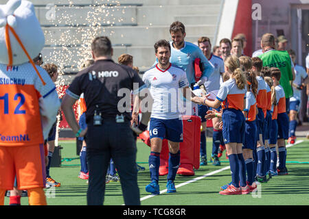 Eindhoven, Niederlande. 02 Juni, 2019. EINDHOVEN, 02-06-2019, Hockey Pro League 2019 Männer. Veranstaltungsort: HC Oranje-Rood. Adam Dixon während des Spiels Niederlande gegen Großbritannien. Credit: Pro Schüsse/Alamy leben Nachrichten Stockfoto