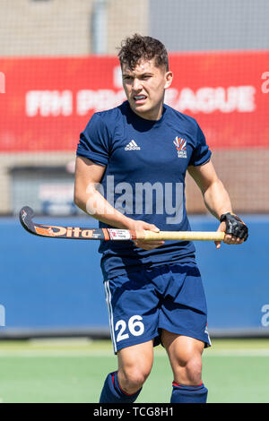 Eindhoven, Niederlande. 02 Juni, 2019. EINDHOVEN, 02-06-2019, Hockey Pro League 2019 Männer. Veranstaltungsort: HC Oranje-Rood. James Gall während des Spiels Niederlande gegen Großbritannien. Credit: Pro Schüsse/Alamy leben Nachrichten Stockfoto