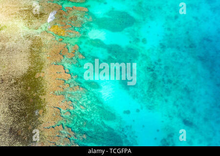 Luftbild: Anse, La Digue, Seychellen Stockfoto