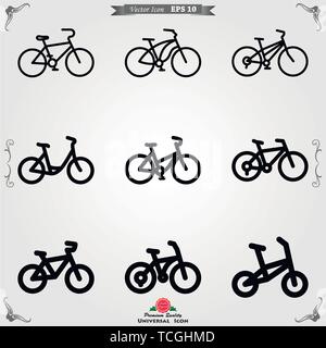 Fahrrad Symbol Vektor, Flachbild-Element für Abbildung auf Hintergrund. Stock Vektor