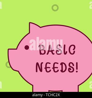 Handschrift Text schreiben. Konzeptionelle foto Messung der absoluten Armut in den Entwicklungsländern Fett Riesige rosa Schwein Sparschwein prall wie Stockfoto