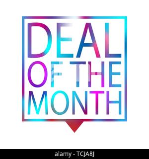 Angebot des Monats in Farben mit Rahmen Sprechblase geschrieben Stock Vektor