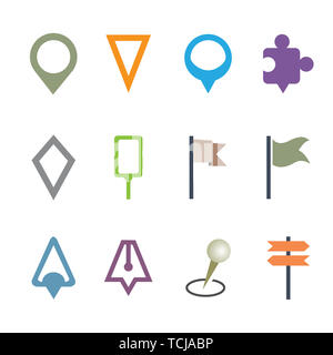 GPS-Karte Zeiger isoliert Vector Illustration Symbol. Karte Pin-Konzept Symbol auf weißem Hintergrund Stockfoto