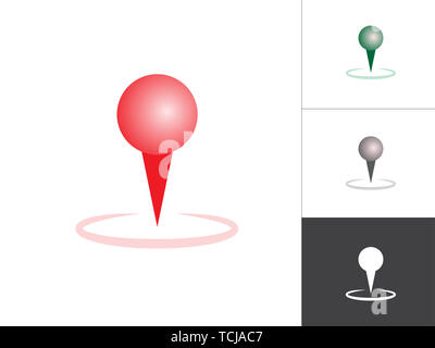 GPS Map Pointer isoliert Vector Illustration Symbol. Karte Pin-Konzept Symbol auf weißem Hintergrund Stockfoto