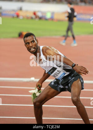 Rom, Italien, Juni 06: Telahun Haile Bekele aus Äthiopien konkurriert in der Männer 5000 m Fall während der iaaf Diamond League 2019 Golden Gala Pietro Mennea i Stockfoto