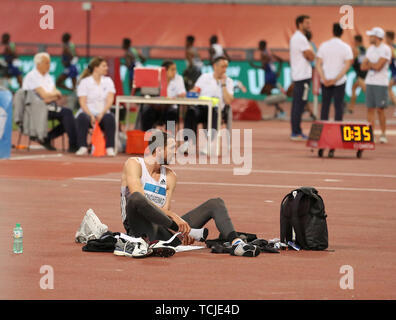 Rom, Italien, Juni 06: Bohdan Bondarenko der Ukraine konkurriert in der Männer Hochsprung Ereignis während der iaaf Diamond League 2019 Golden Gala Pietro Mennea i Stockfoto