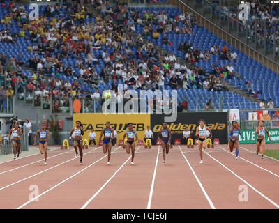 Rom, Italien, Juni 06: die Frauen 100 m Fall während der iaaf Diamond League 2019 Golden Gala Pietro Mennea in Rom Stockfoto