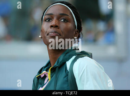 Rom, Italien, Juni 06: Janieve Russell konkurriert in der Frauen 400m Hürden Ereignis während der iaaf Diamond League 2019 Golden Gala Pietro Mennea in Rom Stockfoto