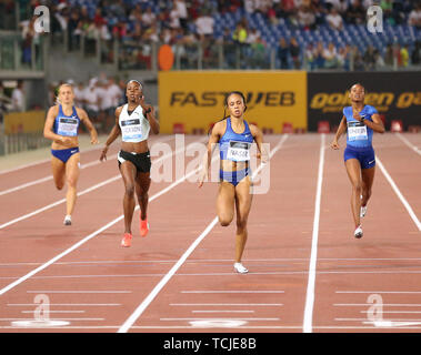 Rom, Italien, Juni 06: Salwa Eid Naser von Bahrain konkurriert in der Frauen 400 m Fall während der iaaf Diamond League 2019 Golden Gala Pietro Mennea in Rom Stockfoto