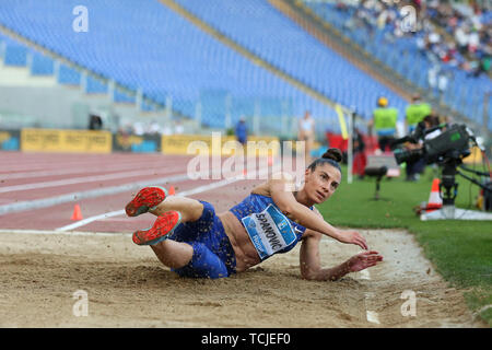 Rom, Italien, Juni 06: Ivana Spanovic von Serbien konkurriert in der Frauen Weitsprung Ereignis während der iaaf Diamond League 2019 Golden Gala Pietro Mennea in Stockfoto