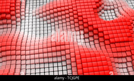 Eine futuristische Hintergrundbild mit Würfel (3D-Rendering) Stockfoto