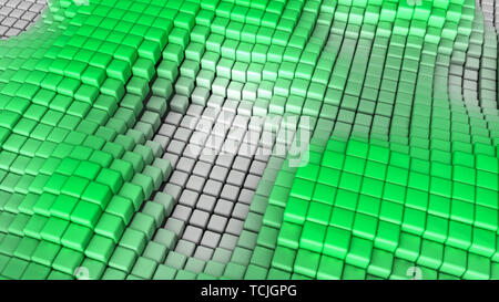 Eine futuristische Hintergrundbild mit Würfel (3D-Rendering) Stockfoto