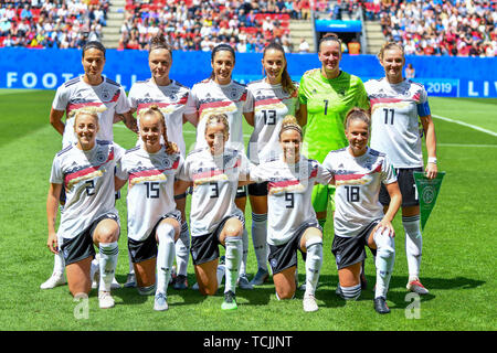 8. Juni 2019 in Rennes, Frankreich Fußball Frauen WM Deutschland gegen China Teamphoto Deutschland Stockfoto