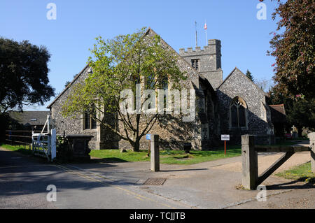 St James Church, Bushey, Hertfordshire, hat ein Hammer-Strahl-Dach, das ist eines der ältesten in Hertfordshire. Stockfoto