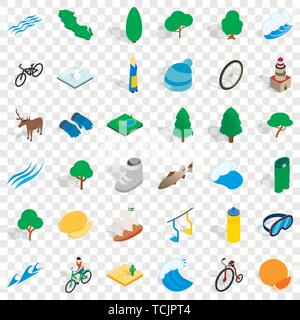 Tier Icons Set, isometrische Stil Stock Vektor