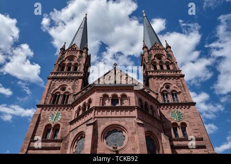 Detailansicht der St. Johannes Kirche, Freiburg im Breisgau, Baden-Württemberg, Deutschland Stockfoto