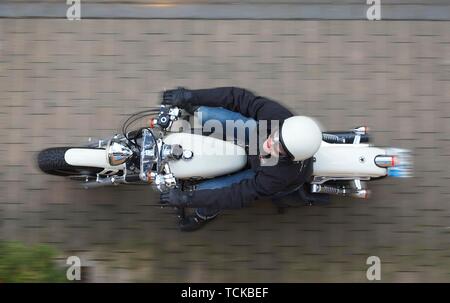 Biker, Bird's Eye View, Harley Davidson Sportster XL 1200, Deutschland Stockfoto