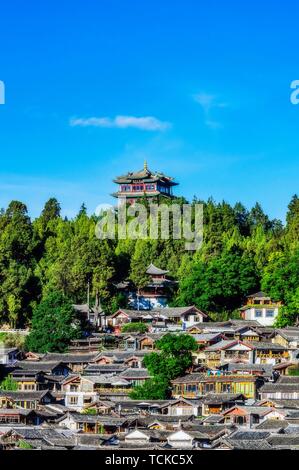 Blick auf die Stadt, Lijiang, Yunnan, im Südwesten von China, China Stockfoto