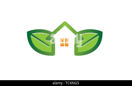 Green House Symbol Logo Design Vector Illustration Stock Vektor
