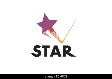 Kreative Jumping Star Symbol Logo Vektor Design Illustration Stock Vektor