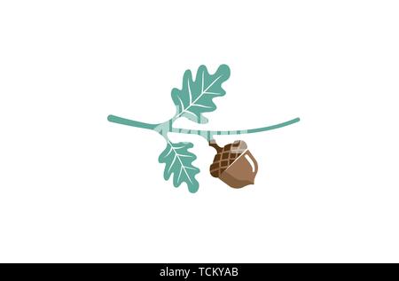 Acorn Obst Saatgut Mutter Logo Design Illustration Stock Vektor