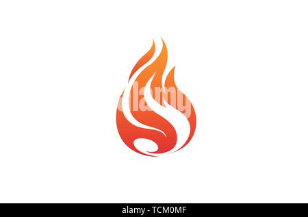 Flammendes Feuer Logo Design Illustration Stock Vektor