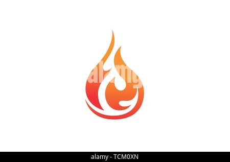 Flammendes Feuer Logo Design Illustration Stock Vektor