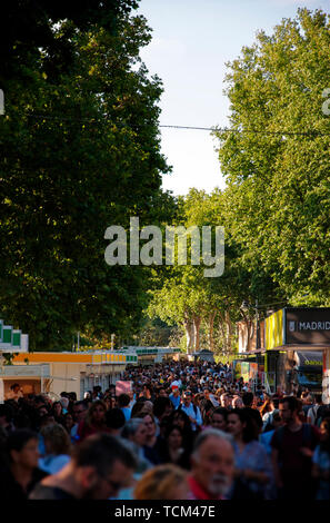 Madrid, Spanien. 06 Juni, 2019. Die öffentlichkeit auf die Buchmesse in Madrid, Spanien. Stockfoto