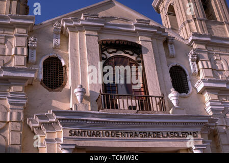 Lima, Peru - 21. April 2018: die architektonischen Details des Heiligtums Unserer Lieben Frau von Einsamkeit Kirche Stockfoto