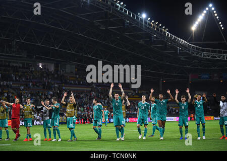 Letzte Jubel. GES/Fußball/Europäischen Qualifier: Belarus - Deutschland, 08.06.2019 Fußball: Europäische Qualifier: Belarus gegen Deutschland, Minsk, Juni 8, 2019 | Verwendung weltweit Stockfoto