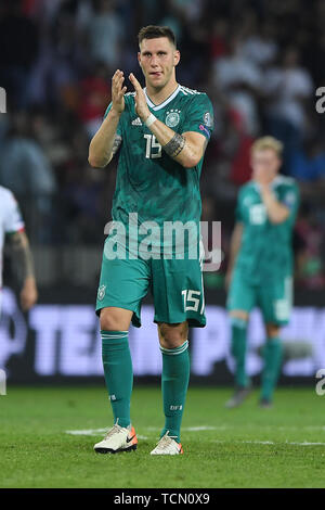 Letzte Jubel: Niklas Suele (Deutschland). GES/Fußball/Europäischen Qualifier: Belarus - Deutschland, 08.06.2019 Fußball: Europäische Qualifier: Belarus gegen Deutschland, Minsk, Juni 8, 2019 | Verwendung weltweit Stockfoto