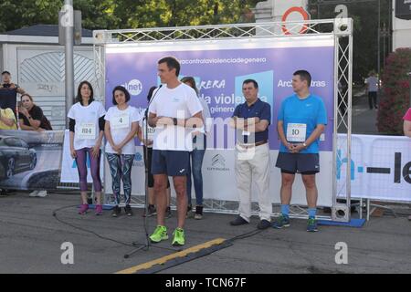 Madrid, Spanien. 09 Juni, 2019. Der amtierende Präsident der Regierung, Pedro Sanchez, nahmen an diesem Sonntag im VI-Rennen gegen geschlechtsspezifische Gewalt in Madrid Quelle: CORDON PRESSE/Alamy leben Nachrichten Stockfoto